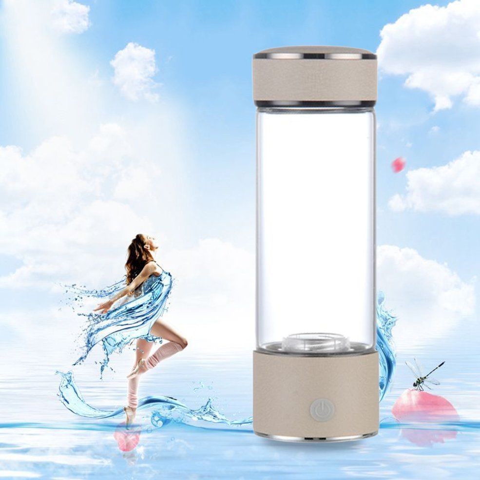 Generator apa hidrogenata ionizata, portabil, 420 ml, USB, sticla, Gomax - imagine 11